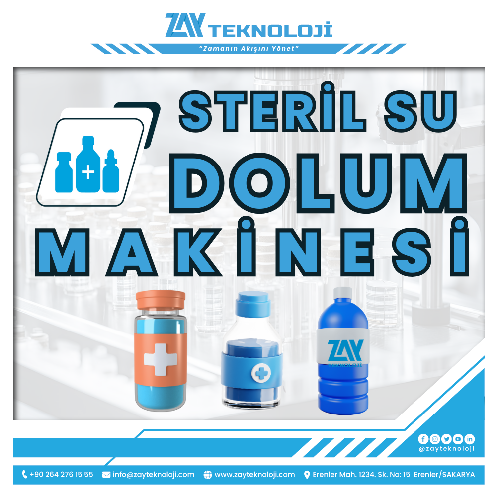 Steril su dolum makinesi ile dolum yapılan şişeler
