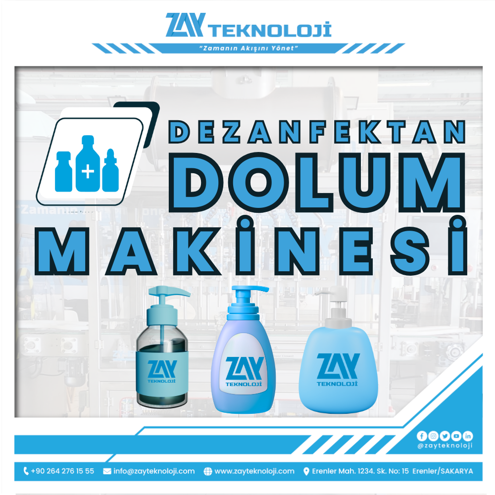 Dezenfektan dolum makinesiyle dolumu yapılan hijyen ürünleri