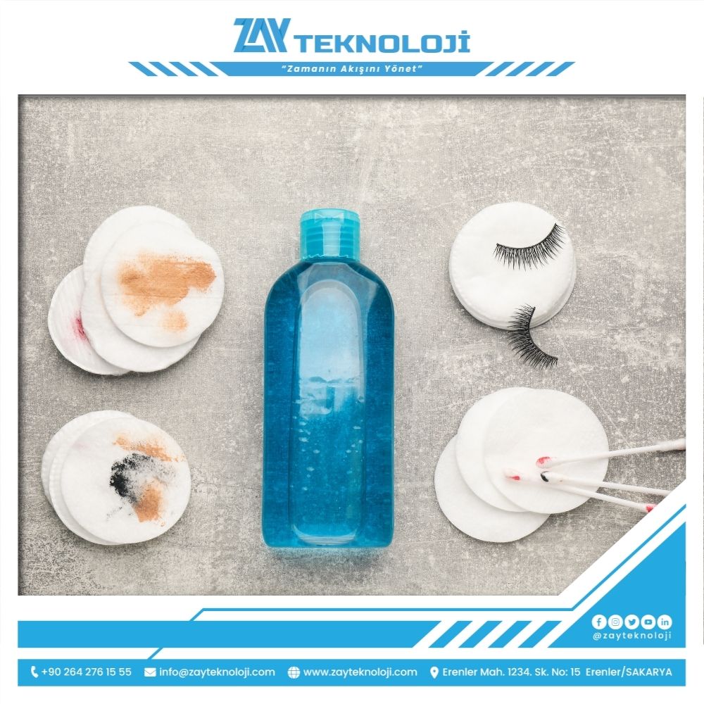 ZAY TEKNOLOJİ otomatik makyaj temizleme suyu dolum makinesi detaylı görünümü.