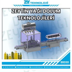 Zeytinyağı dolum makinesi – volümetrik teknoloji, PLC kontrol sistemi | ZAY Teknoloji
