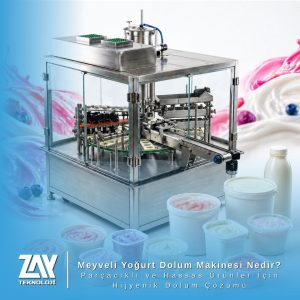 Meyveli yoğurt dolum makinesi ile hijyenik ve hassas kase dolum çözümü