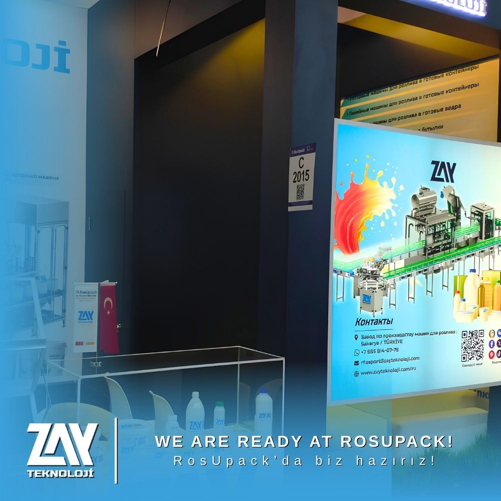 ZAY Teknoloji RosUpack 2026 Moskova standının sağ bölümü